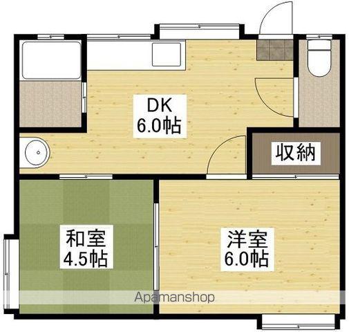 イーストハイム(2DK/1階)の間取り写真