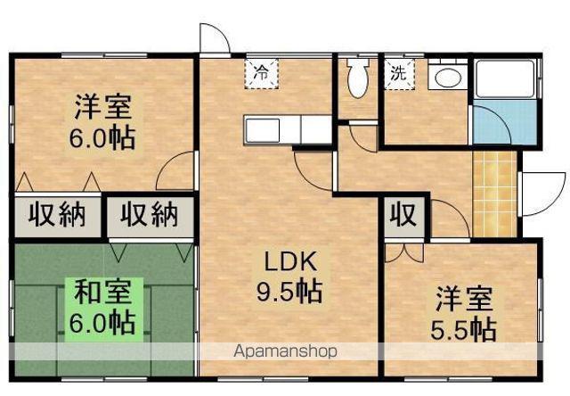 鹿児島県鹿屋市 1階建 築24年(3LDK)の間取り写真