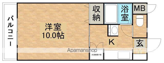 オーパスⅠ(1K/2階)の間取り写真