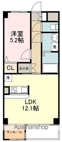 ブランメゾン錦町(1LDK/4階)の間取り写真