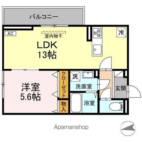 ベルディール(1LDK/1階)の間取り写真