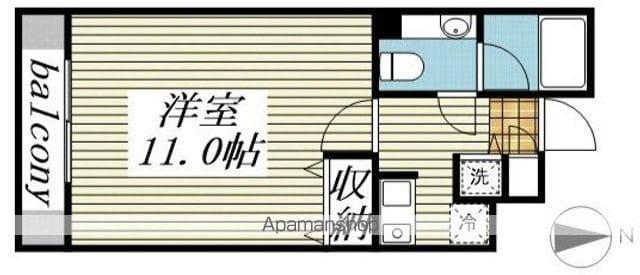 メゾンドヴィレ松原(1K/2階)の間取り写真