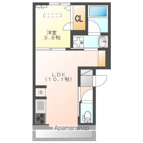 ガーデンアークC(1LDK/3階)の間取り写真