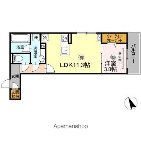 CAMPANELLA舟入南(1LDK/3階)の間取り写真