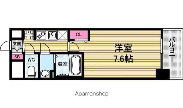 プレサンス玉造ザ・ライブ(1K/8階)の間取り写真
