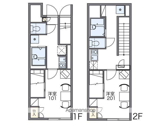 レオパレスサンジェルマン函館山(1K/2階)の間取り写真