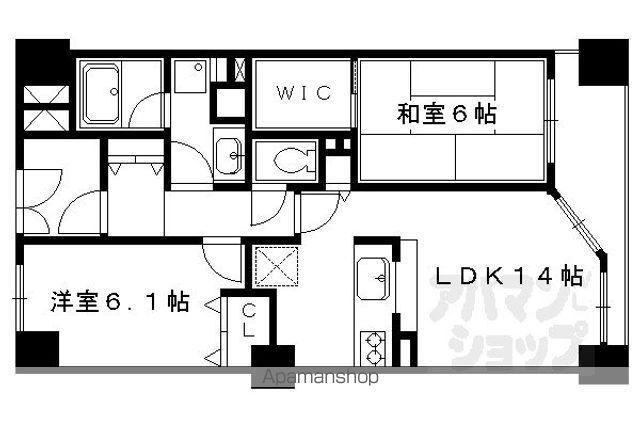 ユニハイム四条大宮駅前(2LDK/3階)の間取り写真