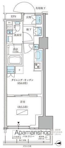 パークアクシス品川天王洲アイル(1DK/4階)の間取り写真