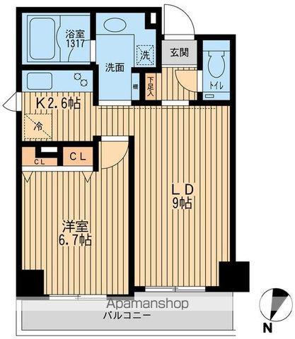 クリオ上野毛ラ・モード(1LDK/3階)の間取り写真