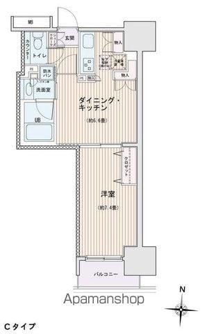 エスティメゾン錦糸町2(1DK/15階)の間取り写真