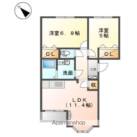 アリスタウン(2LDK/2階)の間取り写真