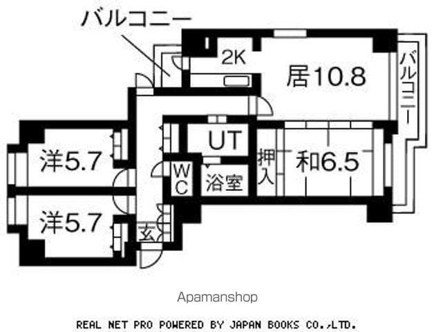 オ・ドミール北19条(3LDK/4階)の間取り写真