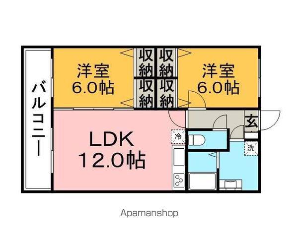 グリーンヒルズ東山Ⅱ(2LDK/4階)の間取り写真