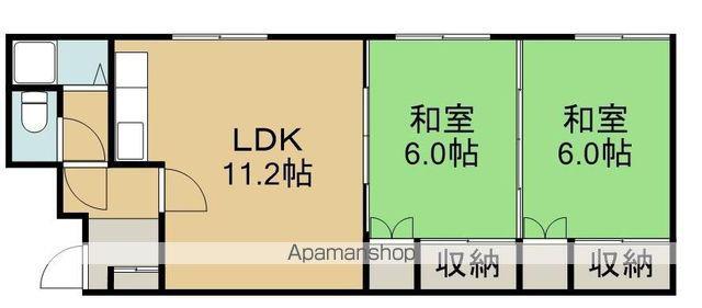 緑荘(2LDK/2階)の間取り写真