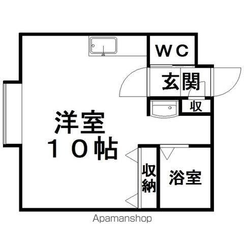 カレッジタウン10(ワンルーム/2階)の間取り写真