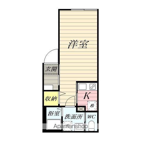 ソレイユ座間(1K/1階)の間取り写真