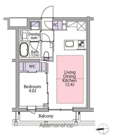 イプセ白金台(1LDK/2階)の間取り写真