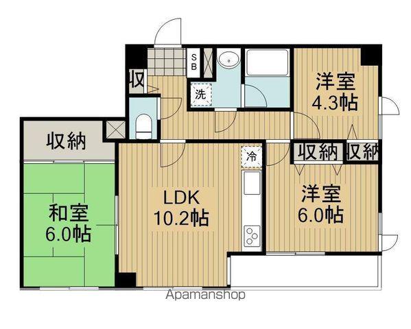 コルヌイエ北阿佐谷(3LDK/2階)の間取り写真