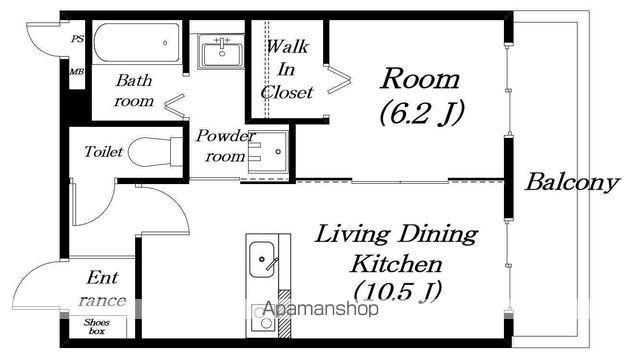 クレシタ近江(1LDK/2階)の間取り写真