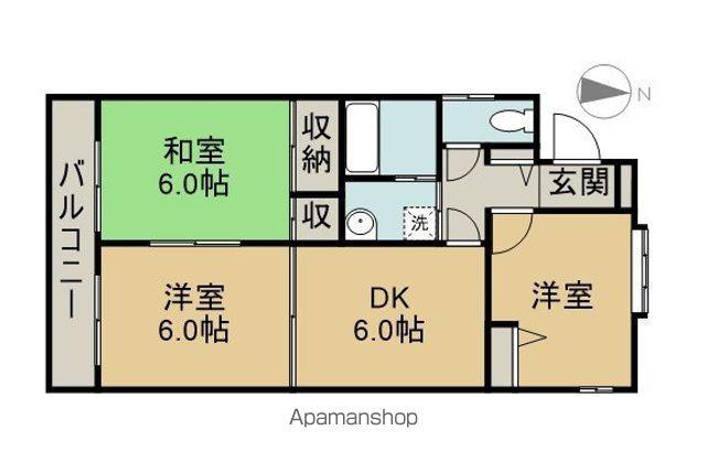 ファミール北内(3DK/1階)の間取り写真