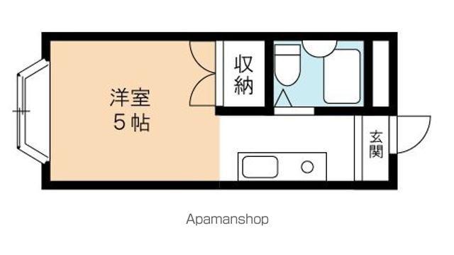 グリーンハイツ(ワンルーム/2階)の間取り写真