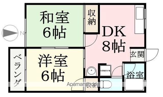 シティハイムセピア(2DK/2階)の間取り写真