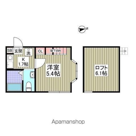 ダルーチャ北初富Ⅱ(1K/1階)の間取り写真