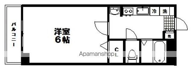 スカイヒルズ川内(1K/2階)の間取り写真