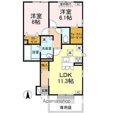 イノセント・シャイン(2LDK/1階)の間取り写真