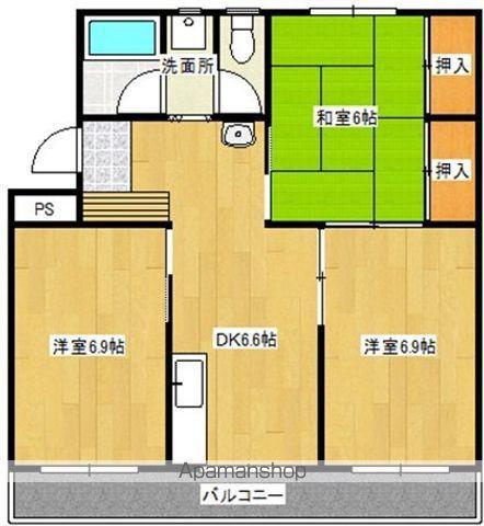 サンハイム都北(3DK/1階)の間取り写真