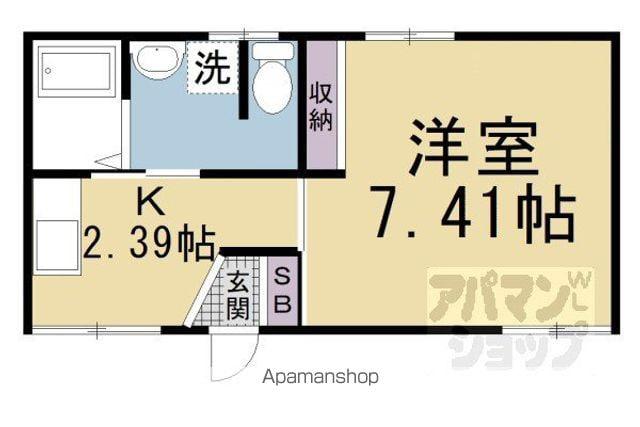 フラット清水(1K/2階)の間取り写真