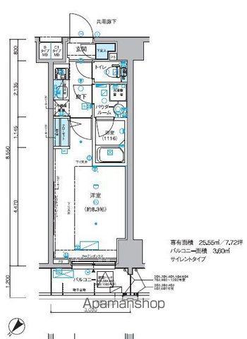 メインステージ小竹向原(1K/8階)の間取り写真