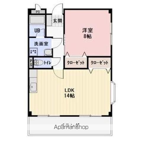 中央本線 茅野駅 徒歩38分 4階建 築27年(2DK/4階)の間取り写真