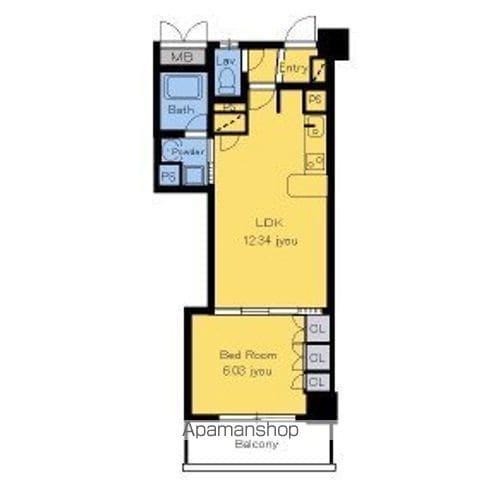静岡馬渕エンブルコート(1LDK/10階)の間取り写真