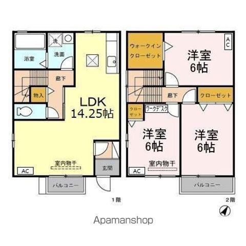 ハートフィールド(3LDK)の間取り写真