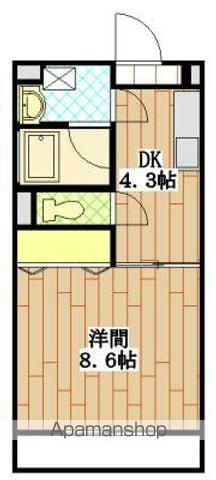 HAPPINESS初生(1DK/3階)の間取り写真