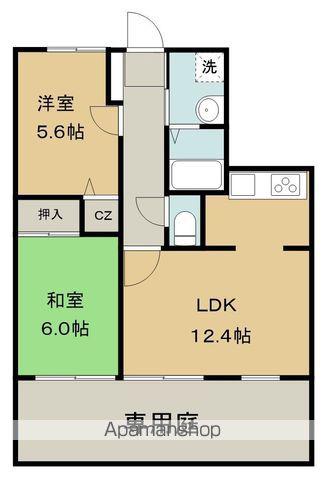 フォブールゴウダ(2LDK/1階)の間取り写真