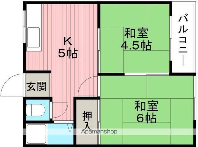 第一福和荘A棟(2K/2階)の間取り写真