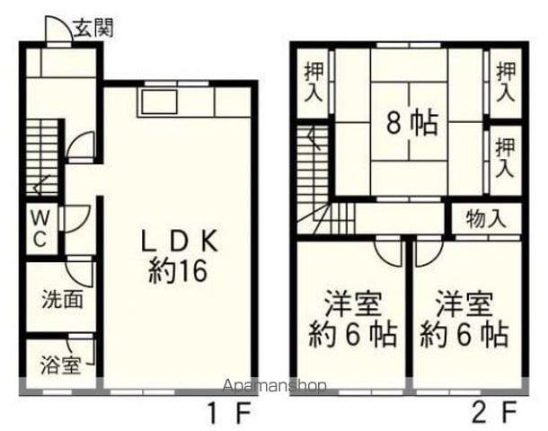 ユノソハイツ筑後(3LDK)の間取り写真