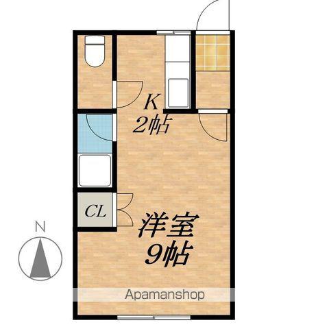 アルルーム3(1K/2階)の間取り写真