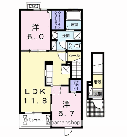 メゾン クラール(2LDK/2階)の間取り写真