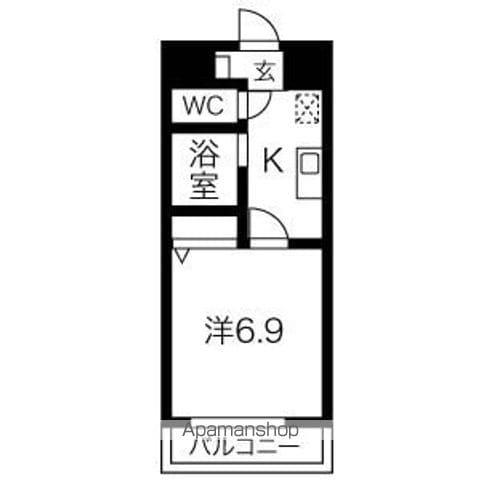 PRIMA(1K/1階)の間取り写真