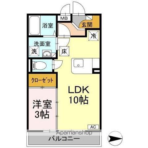 エスト・クレールⅡ(1LDK/1階)の間取り写真