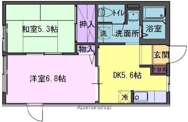 サザンクロス(2K/1階)の間取り写真