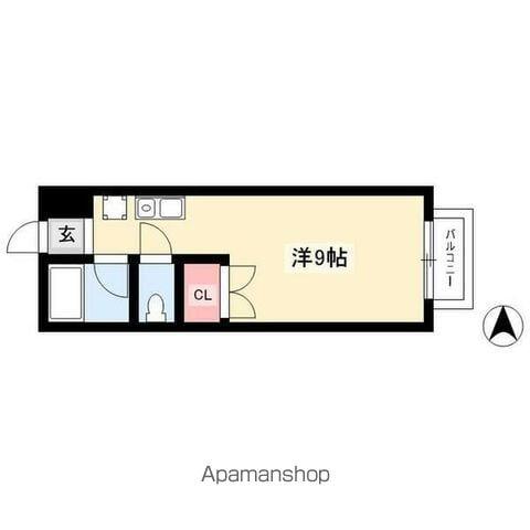 フォンティーヌ藤が丘(1K/1階)の間取り写真