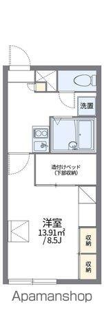 レオパレスミーム新川(1K/1階)の間取り写真