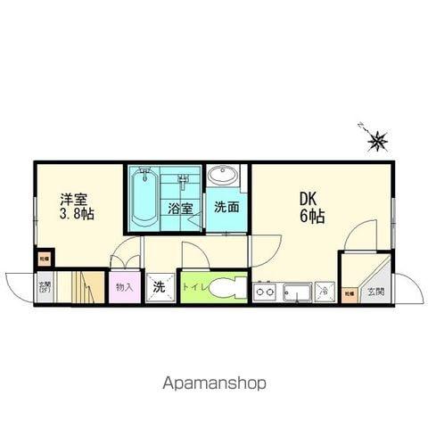 パール・ワンA(1DK/1階)の間取り写真