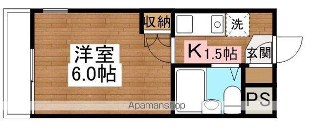 川越藤原町マンション(1K/2階)の間取り写真