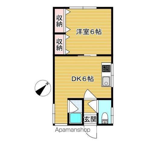 第2双葉荘(1DK/1階)の間取り写真
