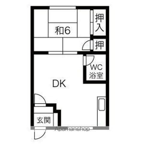 グリーンハイツ(1DK/2階)の間取り写真